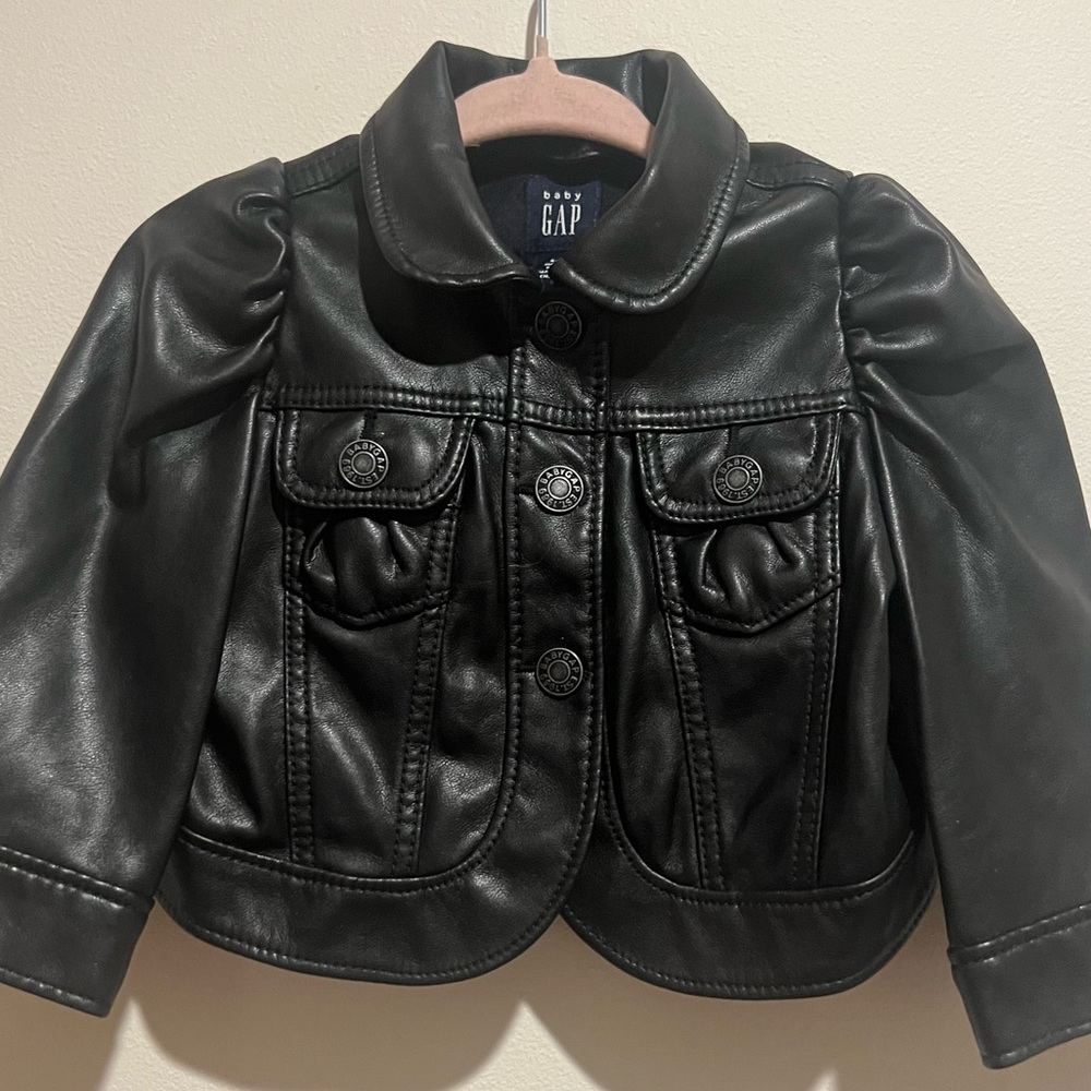 Baby Gap Infant Girls Faux Leather Jacket (6-12M)